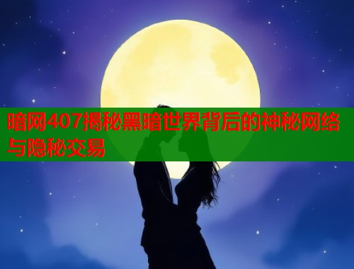 暗网407揭秘黑暗世界背后的神秘网络与隐秘交易